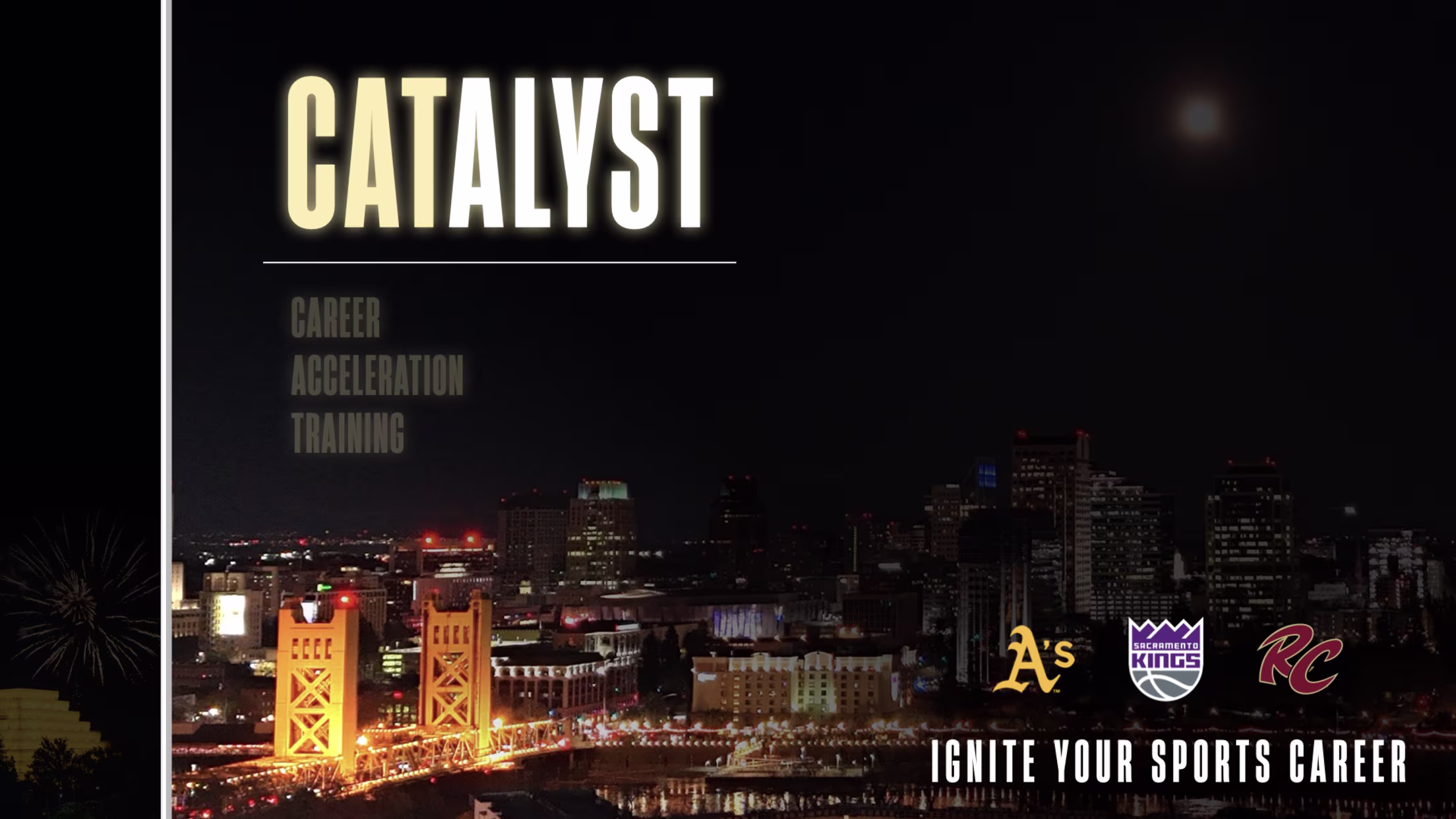 CATalyst Career Acceleration Training program artwork over the Sacramento skyline